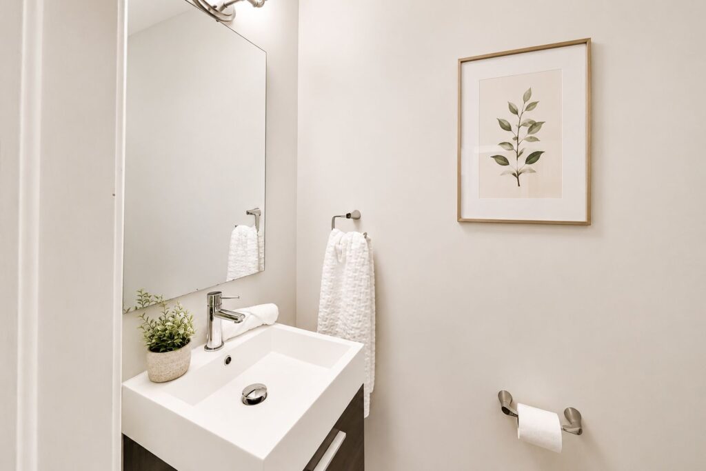 Main floor powder room at 2108 Lakeshore Road West Oakville
