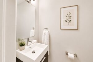Main floor powder room at 2108 Lakeshore Road West Oakville